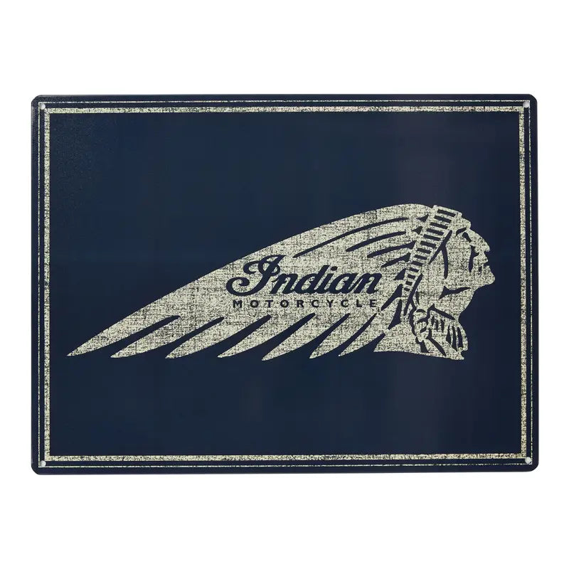 INDIAN MOTORCYCLE HEADDRESS SIGN BLUE