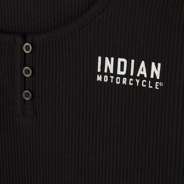 INDIAN MOTORCYCLE WOMEN'S LONG SLEEVE PRINT HENLEY TEE