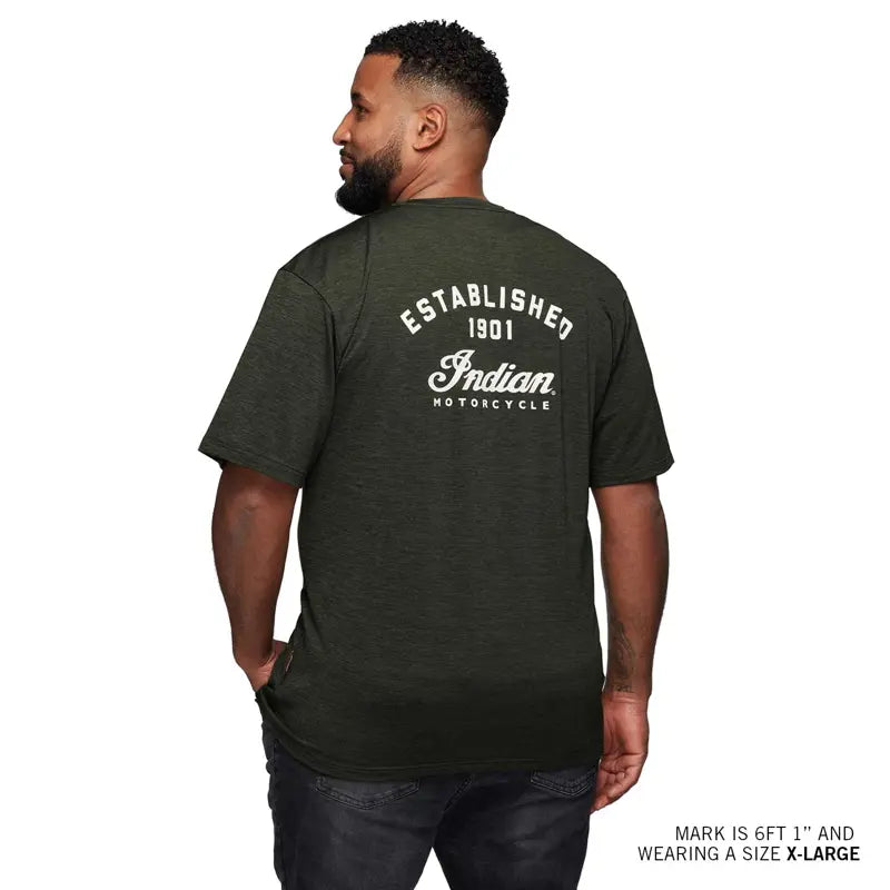 INDIAN MOTORCYCLE MEN'S ESTABLISHED SCRIPT ATHLETE TEE