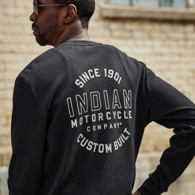 INDIAN MOTORCYCLE MEN'S CUSTOM BUILT HENLEY LONG SLEEVE TEE