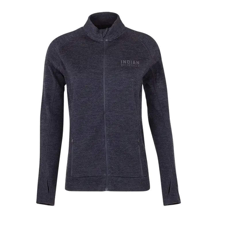 INDIAN MOTORCYCLE WOMEN'S CHARCOAL MERINO ZIP THRU