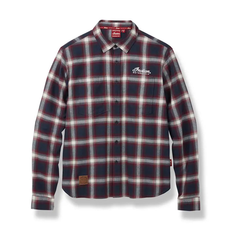 INDIAN MOTORCYCLE MEN'S TWIN POCKET PLAID SHIRT