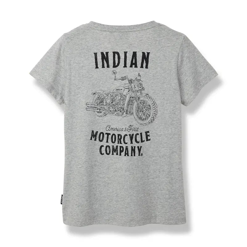 INDIAN. MOTORCYCLE WOMEN'S GREY BIKE TEE