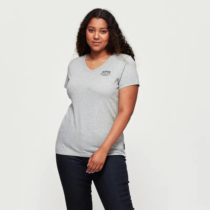 INDIAN. MOTORCYCLE WOMEN'S GREY BIKE TEE