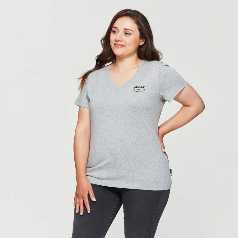 INDIAN. MOTORCYCLE WOMEN'S GREY BIKE TEE