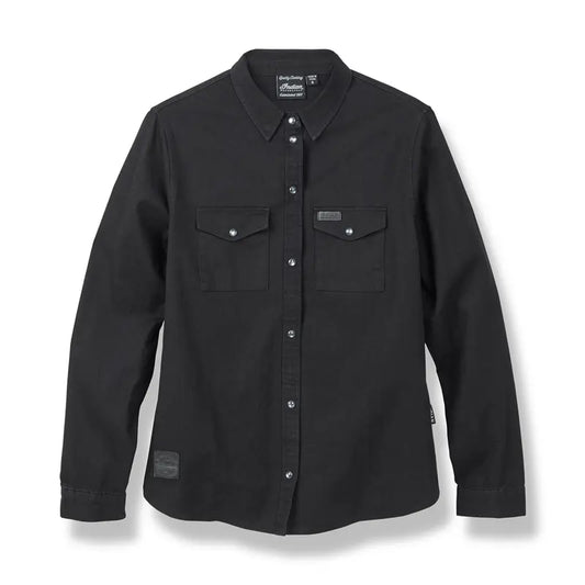 INDIAN MOTORCYCLE WOMEN'S BLACK LONG SLEEVE DENIM SHIRT