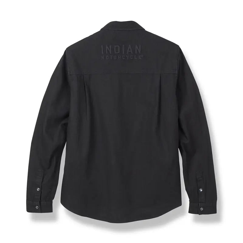 INDIAN MOTORCYCLE WOMEN'S BLACK LONG SLEEVE DENIM SHIRT