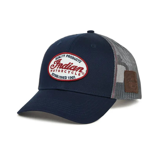 INDIAN MOTORCYCLE SCRIPT PATCH TRUCKER HAT