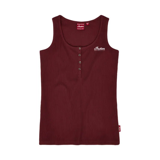 INDIAN. MOTORCYCLE WOMEN'S RED ICON HENLEY TANK