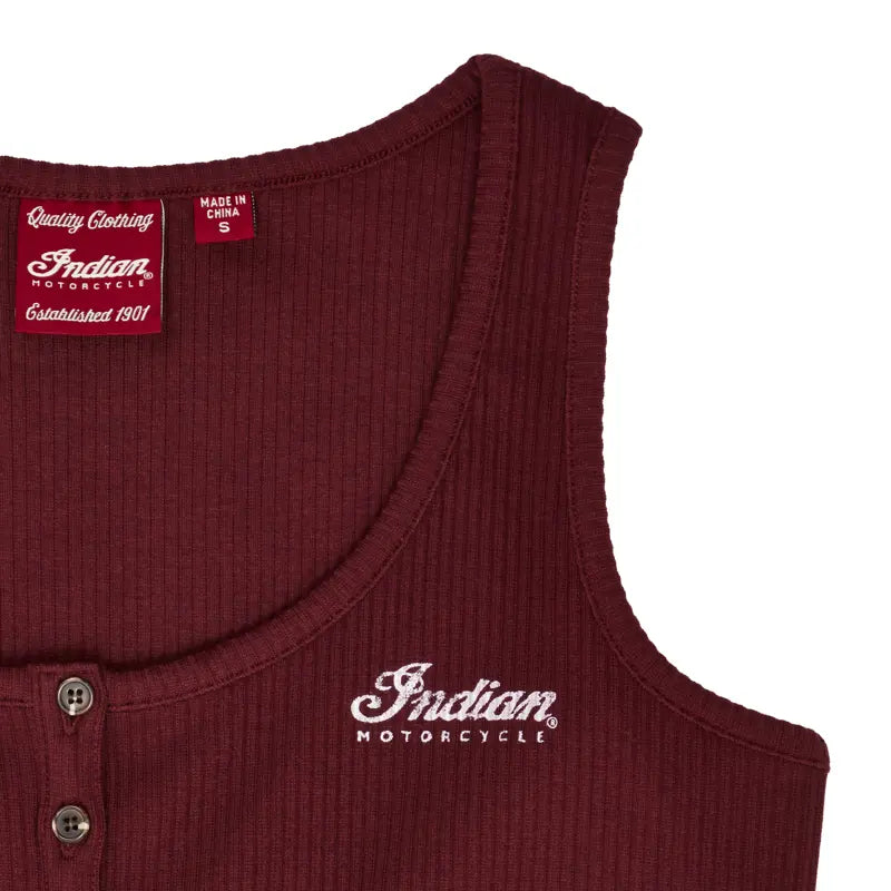 INDIAN. MOTORCYCLE WOMEN'S RED ICON HENLEY TANK