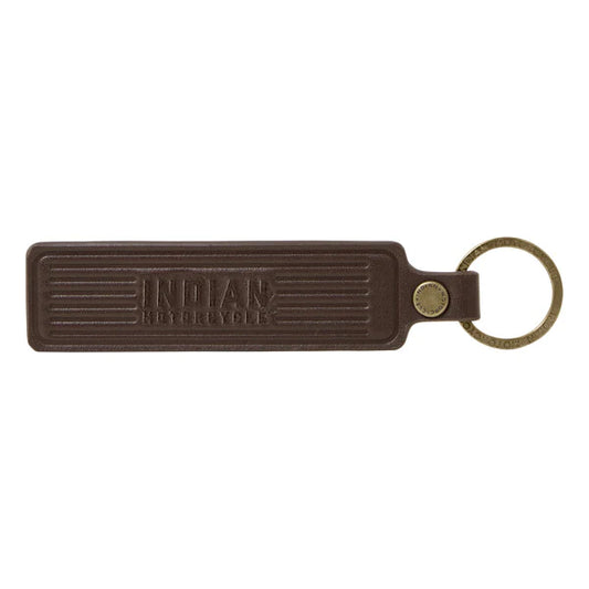 INDIAN MOTORCYCLE BLOCK LOGO LEATHER KEY RING