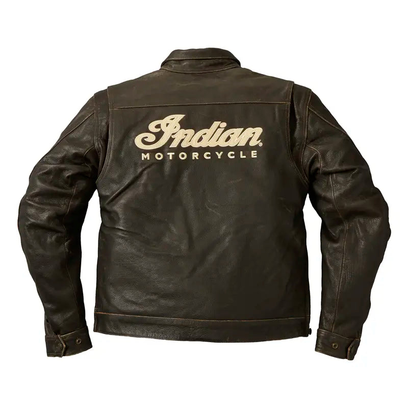 INDIAN MOTORCYCLE MEN'S CLASSIC LEATHER RIDING JACKET - Removable lining