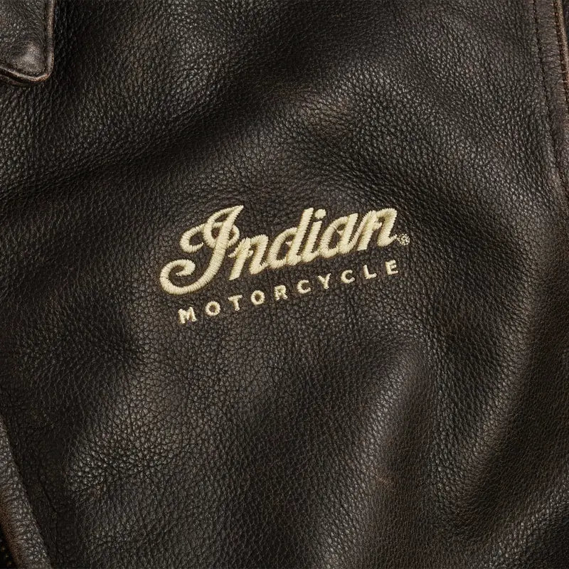 INDIAN MOTORCYCLE MEN'S CLASSIC LEATHER RIDING JACKET - Removable lining