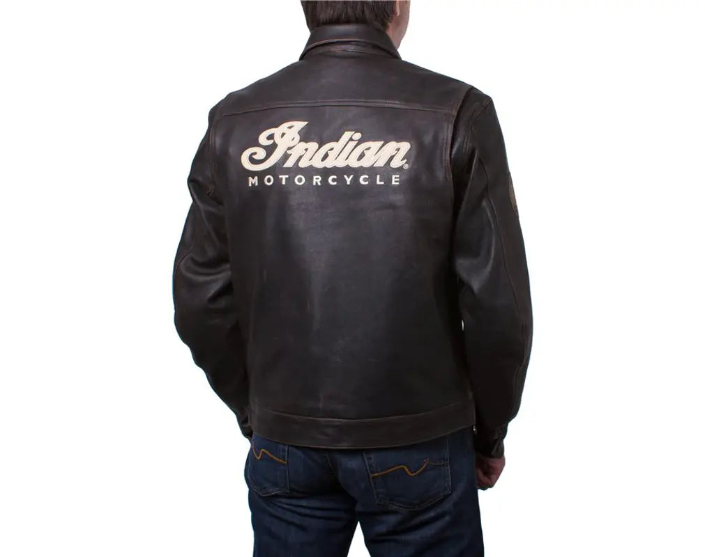 INDIAN MOTORCYCLE MEN'S CLASSIC LEATHER RIDING JACKET - Removable lining