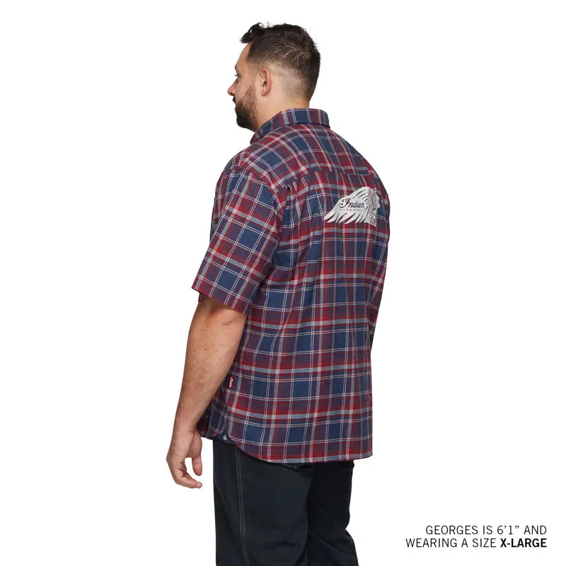 INDIAN MOTORCYCLE MEN'S SPRINGFIELD PLAID BUTTON UP SHIRT