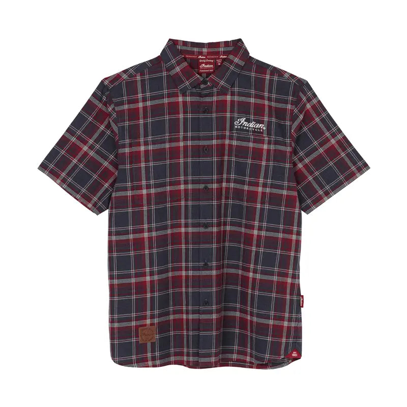 INDIAN MOTORCYCLE MEN'S SPRINGFIELD PLAID BUTTON UP SHIRT