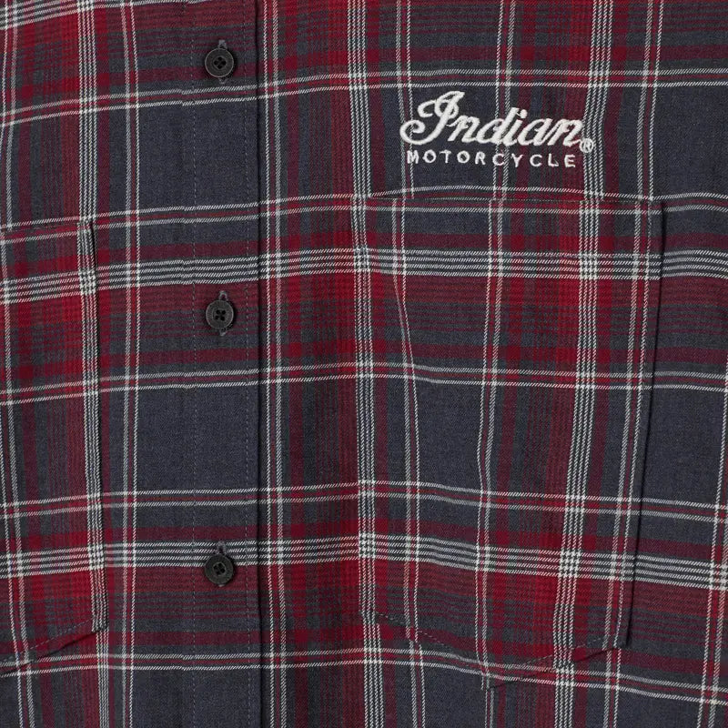 INDIAN MOTORCYCLE MEN'S SPRINGFIELD PLAID BUTTON UP SHIRT