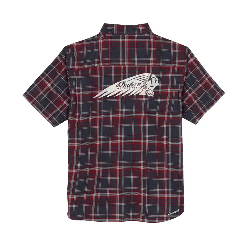 INDIAN MOTORCYCLE MEN'S SPRINGFIELD PLAID BUTTON UP SHIRT