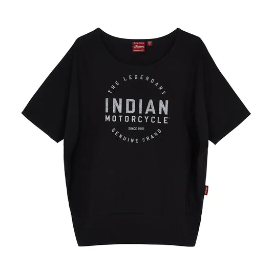 INDIAN MOTORCYCLE WOMEN'S BLOCK LOGO BANDED SHORT SLEEVE TEE