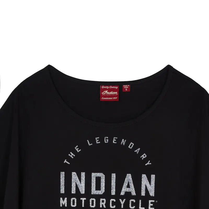 INDIAN MOTORCYCLE WOMEN'S BLOCK LOGO BANDED SHORT SLEEVE TEE