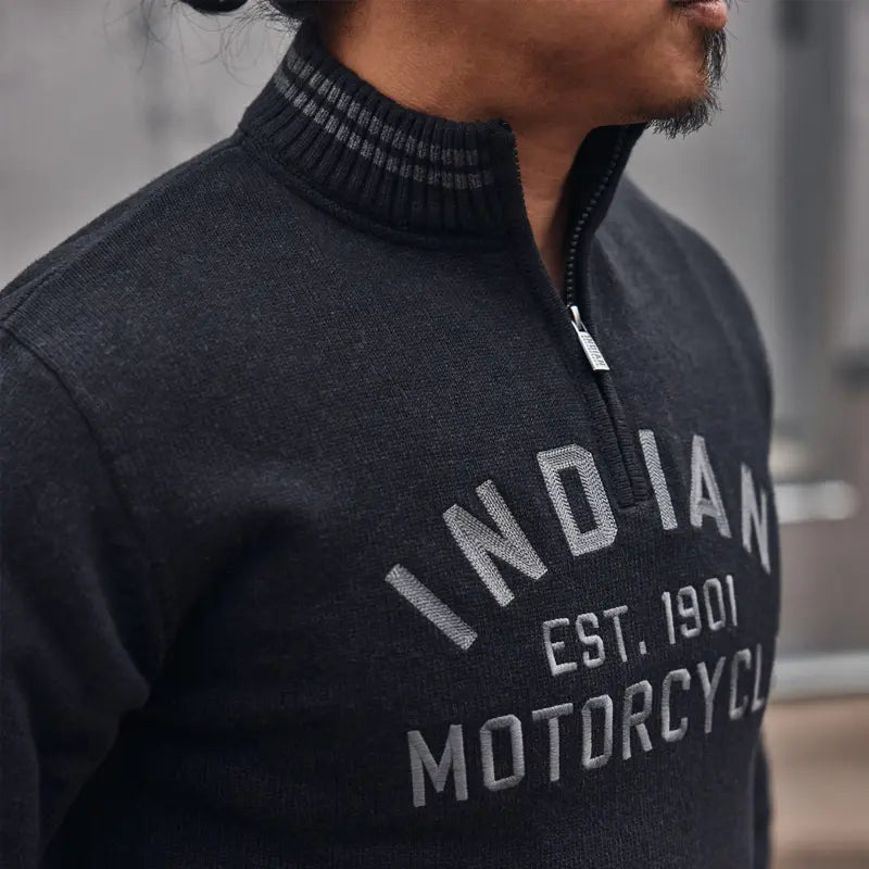 INDIAN MOTORCYCLE MEN'S KNITTED EMBLEM LOGO PULLOVER