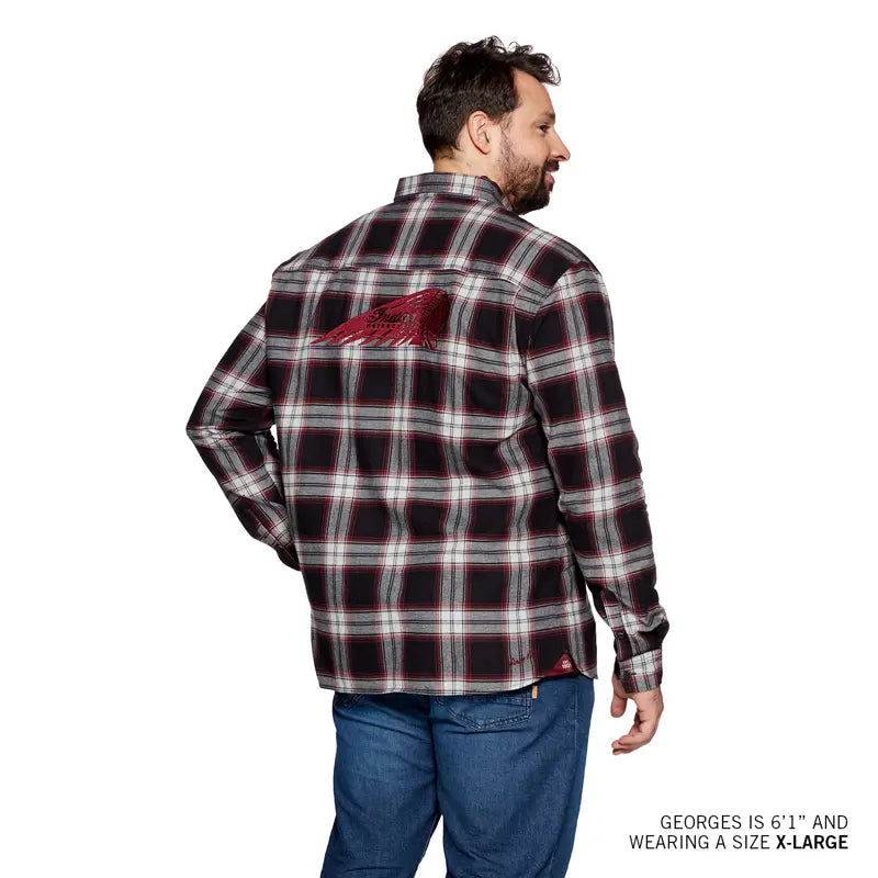 INDIAN MOTORCYCLE MEN'S RED MEMPHIS PLAID SHIRT