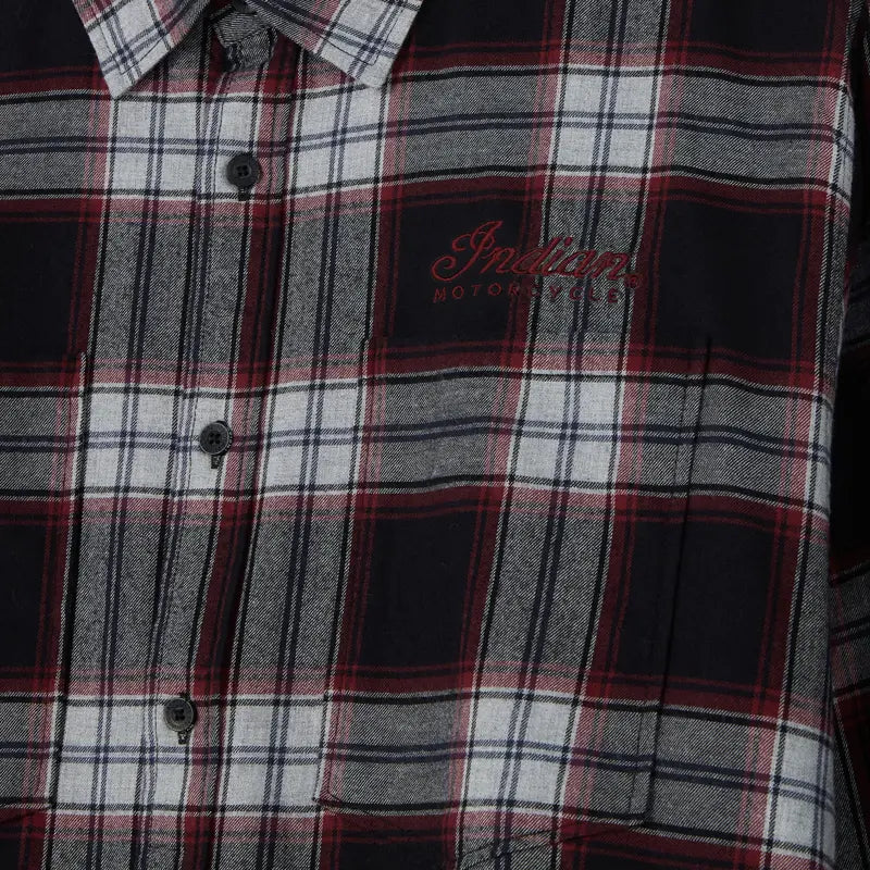 INDIAN MOTORCYCLE MEN'S RED MEMPHIS PLAID SHIRT