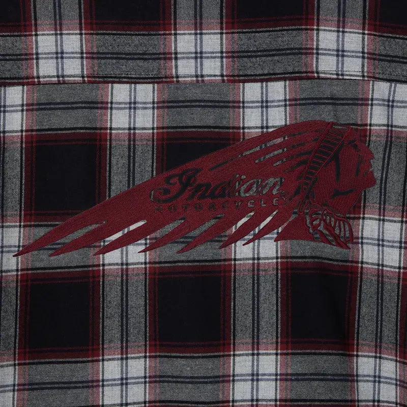 INDIAN MOTORCYCLE MEN'S RED MEMPHIS PLAID SHIRT