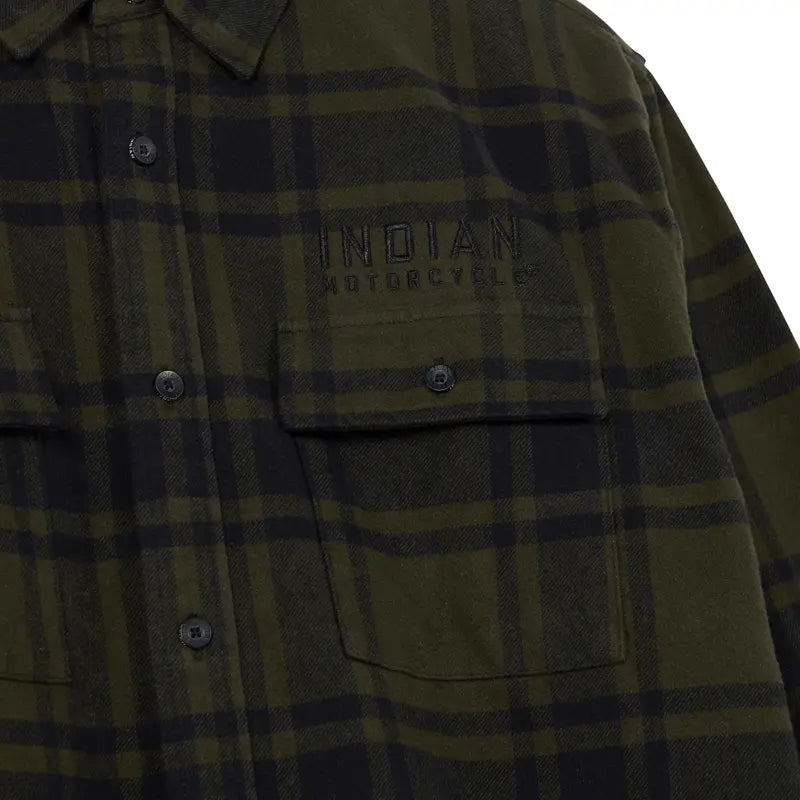 INDIAN MOTORCYCLE MEN'S SAN JOSE BUTTON-UP PLAID FLANNEL SHIRT