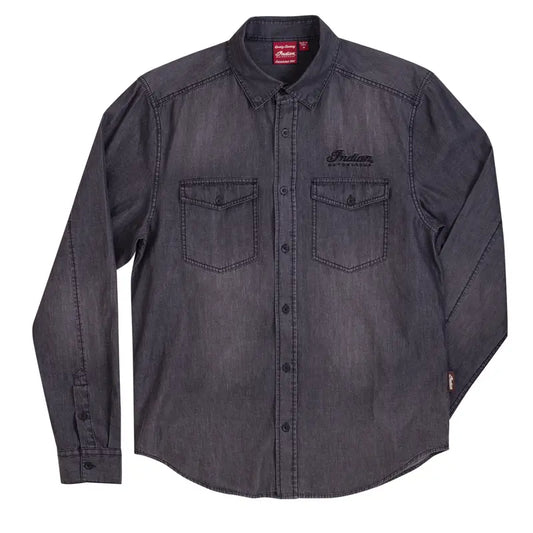 INDIAN MOTORCYCLE MEN'S WASHED DENIM SHIRT