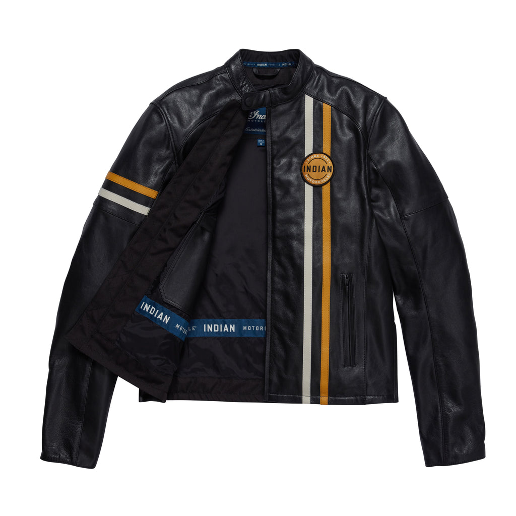 INDIAN MOTORCYCLE MEN'S LEATHER CAFE JACKET