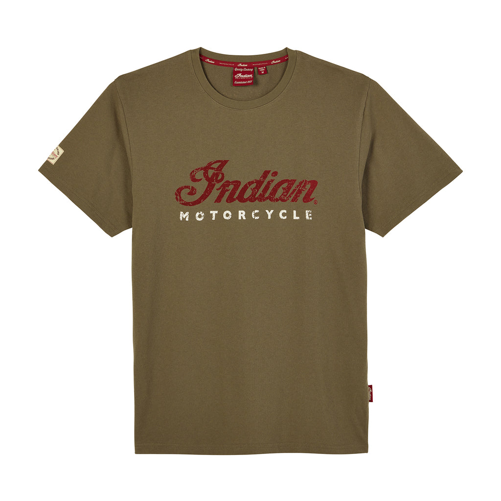 INDIAN MOTORCYCLE MEN'S 2 COLOR SCRIPT TEE