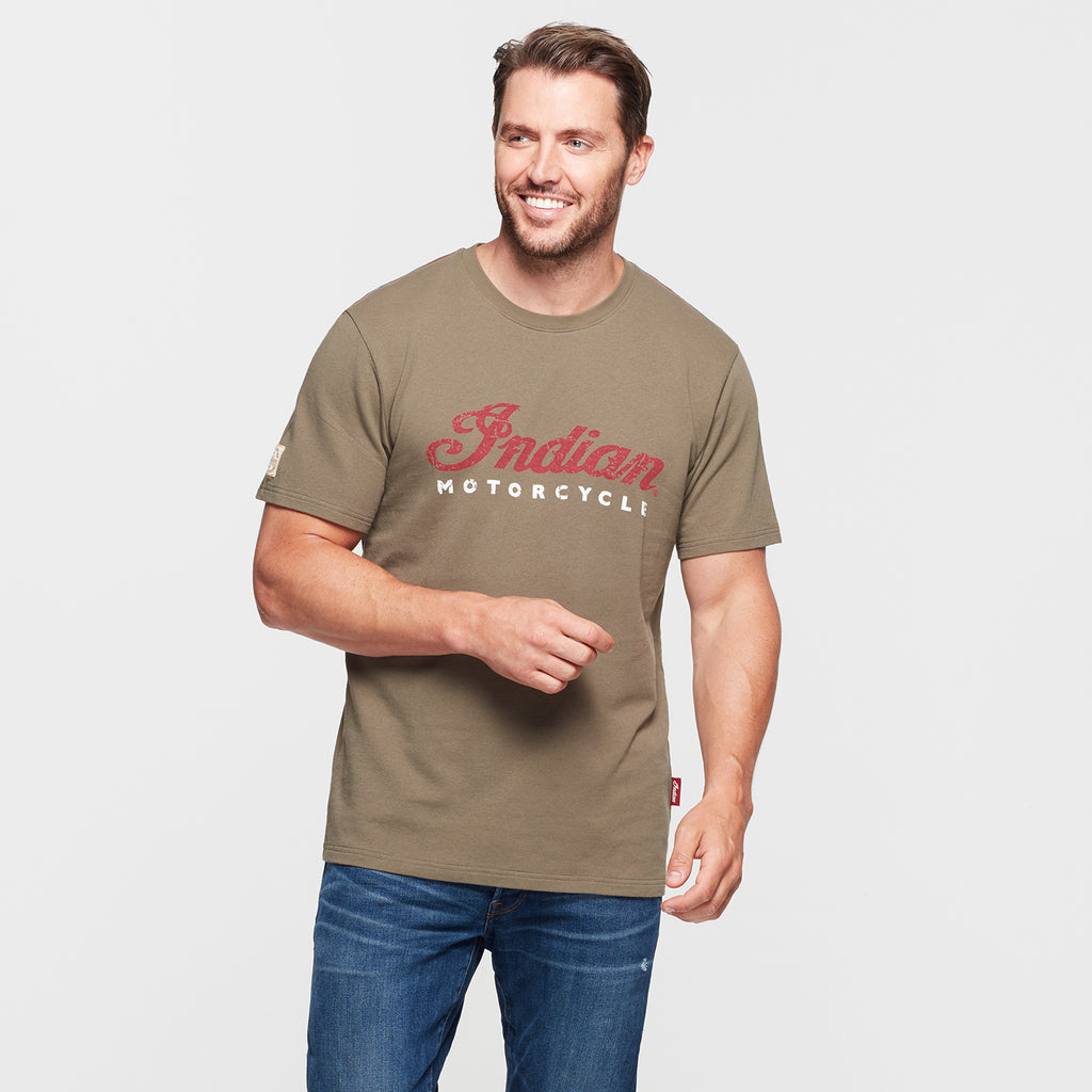 INDIAN MOTORCYCLE MEN'S 2 COLOR SCRIPT TEE