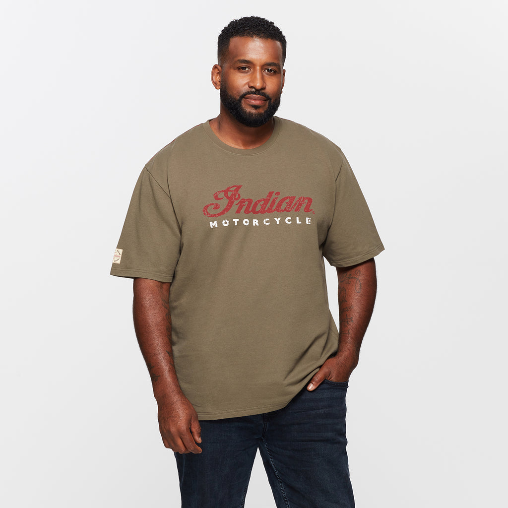 INDIAN MOTORCYCLE MEN'S 2 COLOR SCRIPT TEE