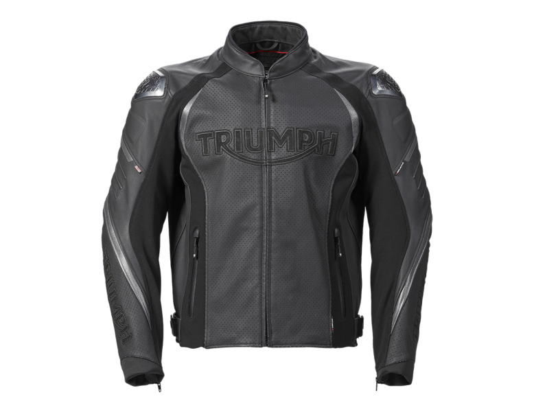 TRIUMPH TRIPLE MEN'S LEATHER MOTORCYCLE JACKET