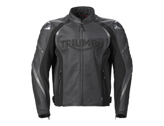 TRIUMPH TRIPLE MEN'S LEATHER MOTORCYCLE JACKET