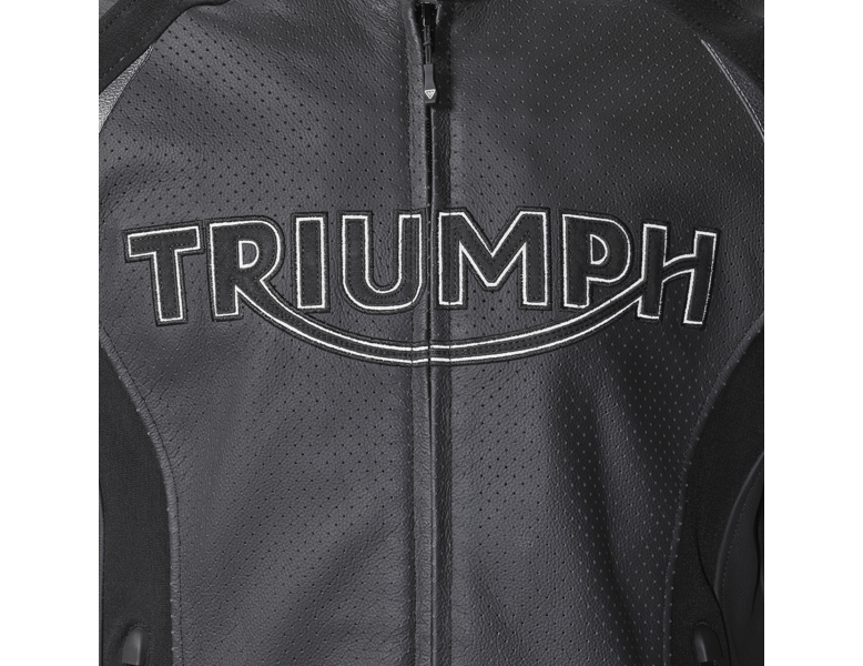 TRIUMPH TRIPLE MEN'S LEATHER MOTORCYCLE JACKET